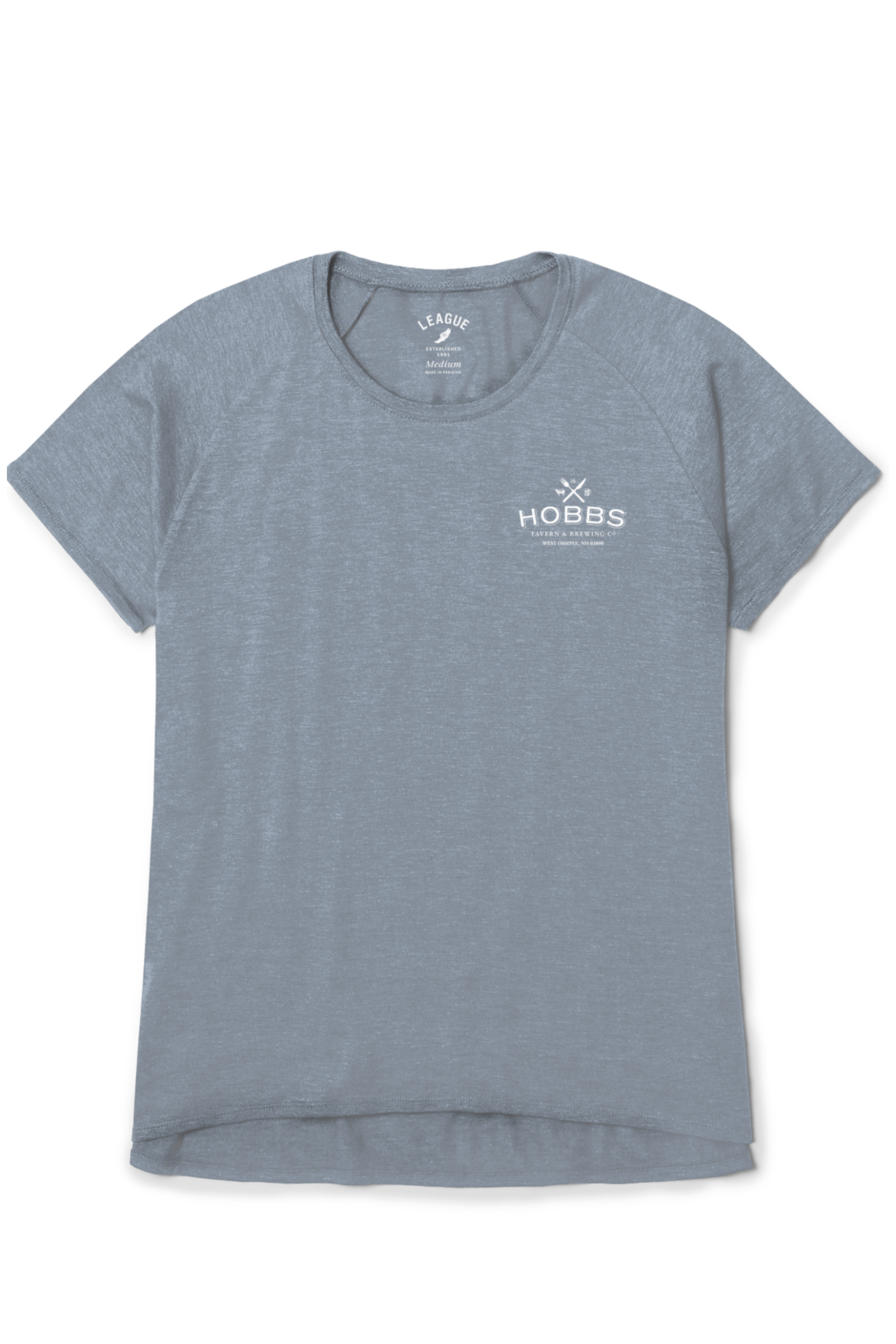 League Tri-Flex Short Sleeve Crew, Ladies, Light Blue